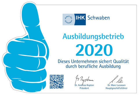 KJF Ausbildungsbetrieb 2020 - IHK Schwaben